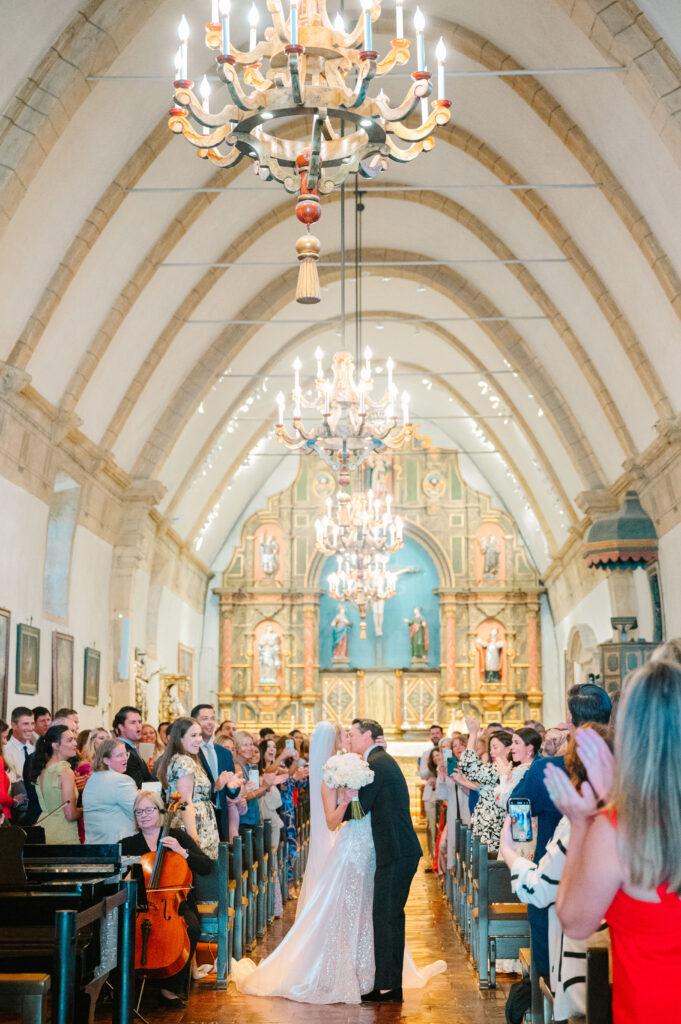 Carmel mission Basilica wedding exit